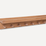 Signature Wall Shelf with Pegs - Solid Oak