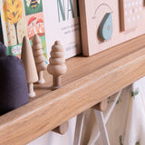 Signature Wall Shelf with Pegs - Solid Oak